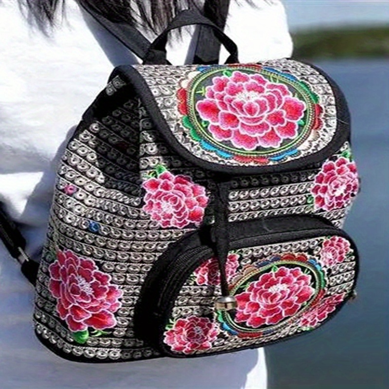 Floral best sale embroidered backpack