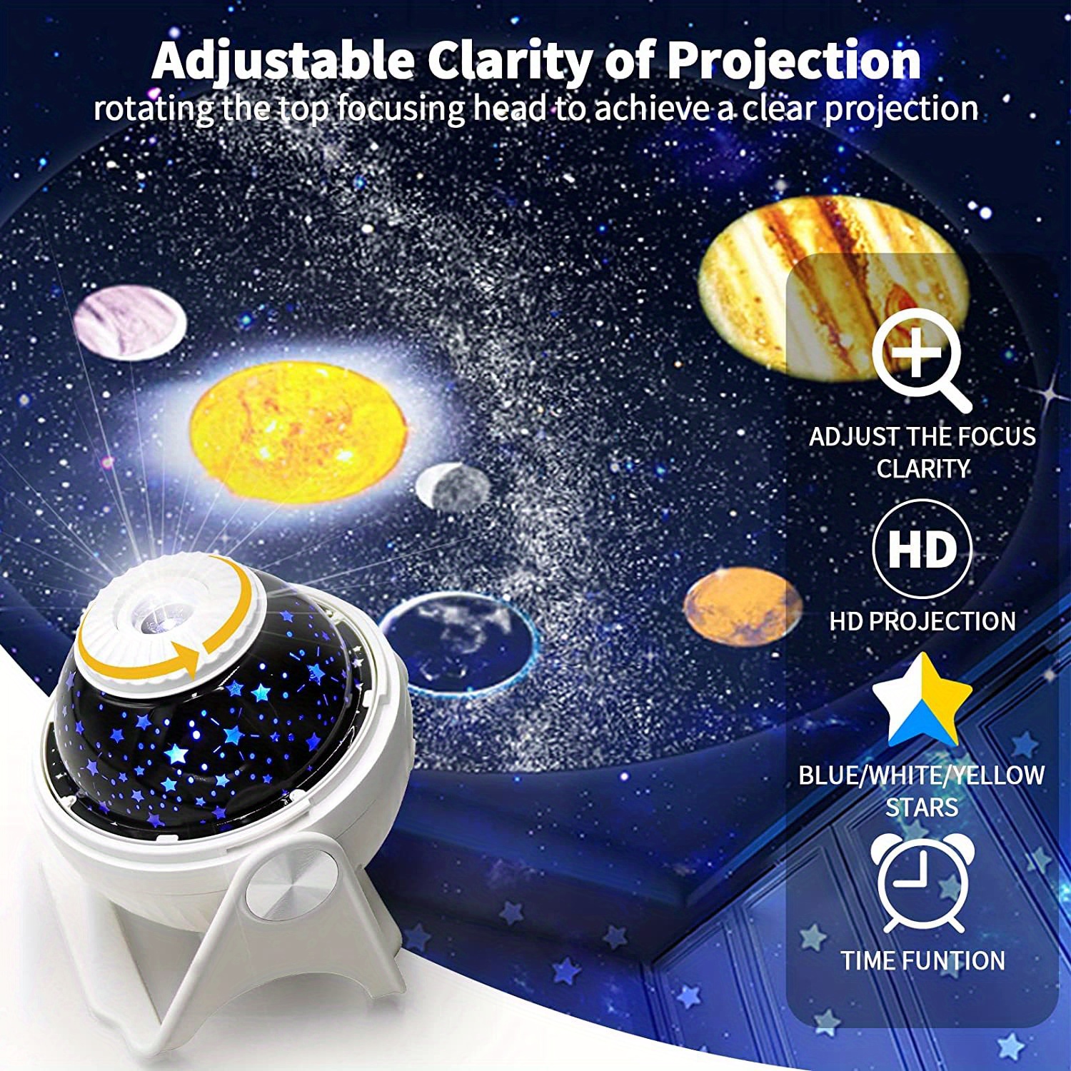 Szín: 1 film - LED Galaxy projektor 7 az 1-ben Planetárium projektor