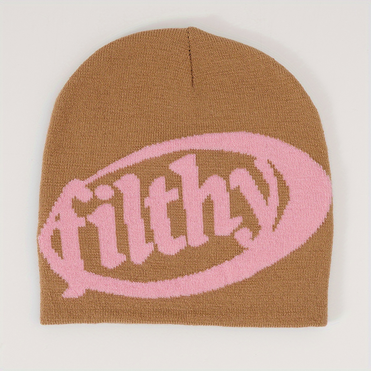 Y2K Candy Knitted Beanie Unisex Letter Jacquard Couple Skull Cap