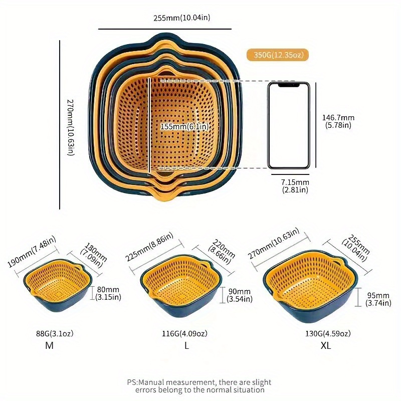 WQJNWEQ Back to School Clearance Items Double Drain Basket Bowl