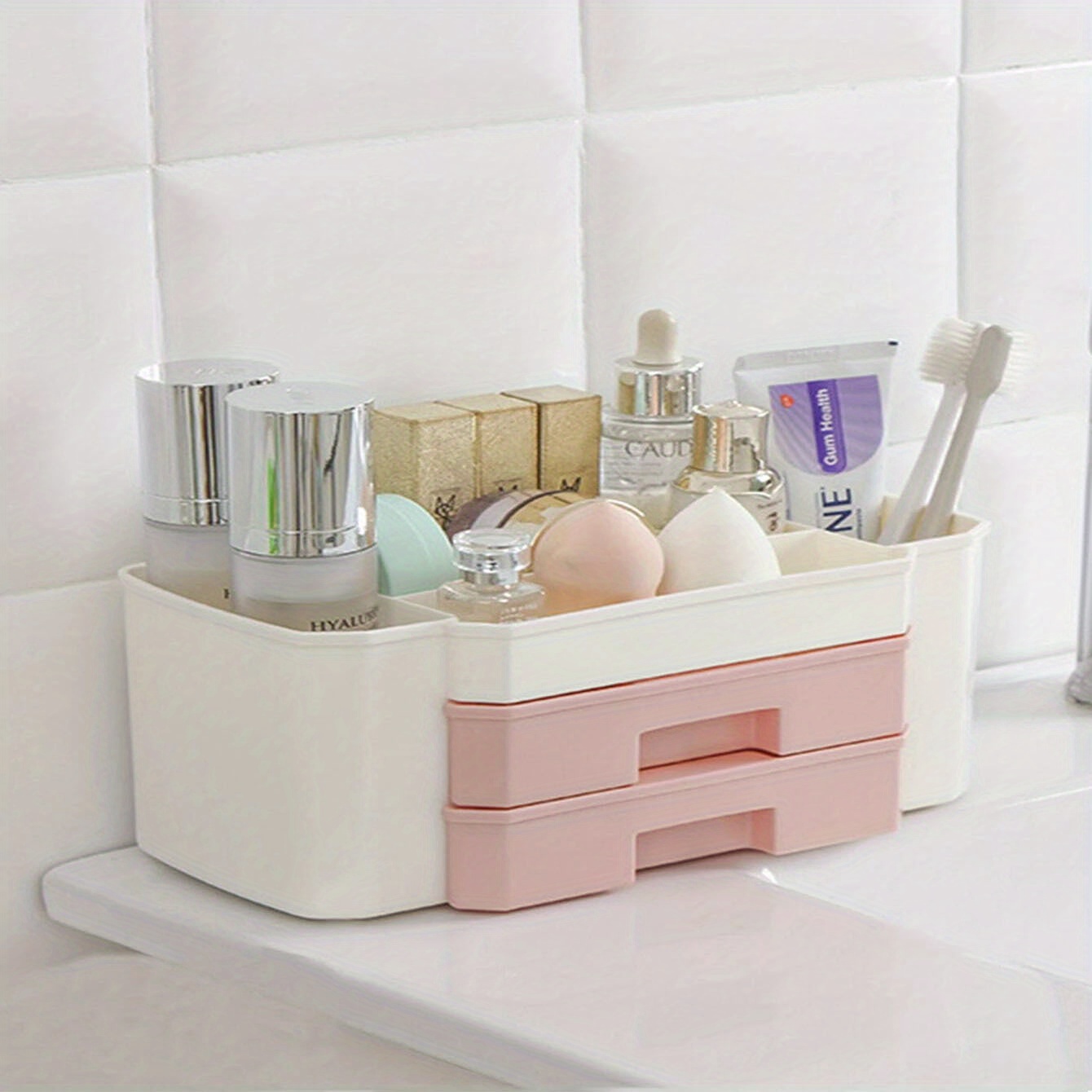 Makeup Organizer Drawers Large Capacity Countertop Organizer Temu
