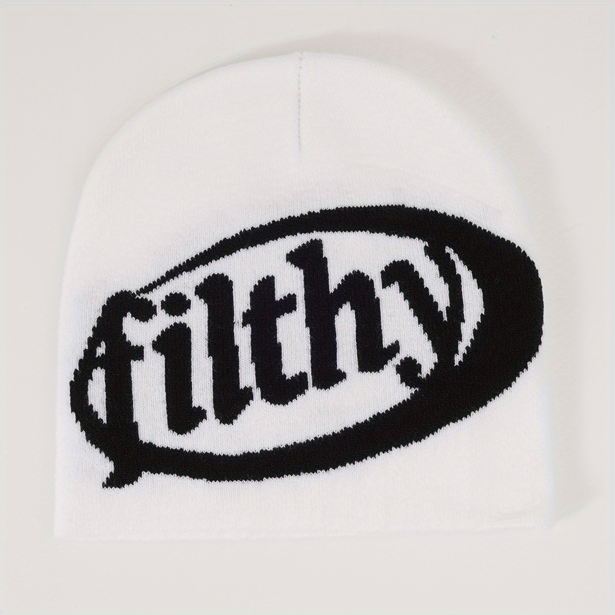 Y2K Candy Knitted Beanie Unisex Letter Jacquard Couple Skull Cap