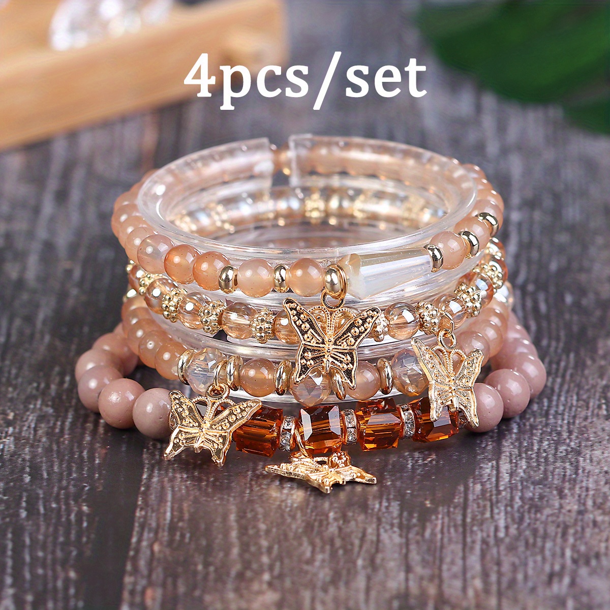 4pcs Women's Simple Fashion Bracelets Set,Braclets,Temu