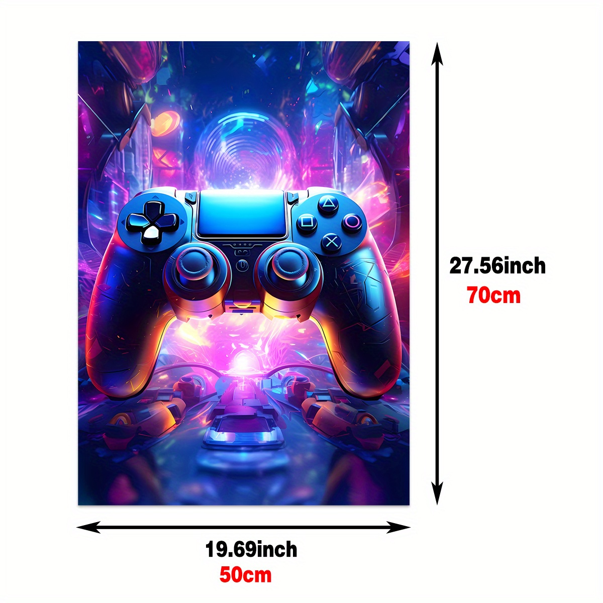 Wall Art Print Gaming Controller Neon Playstation