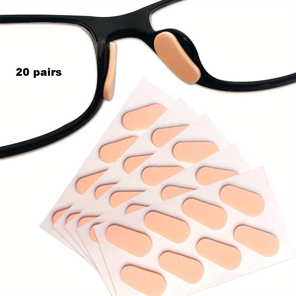 20 Paar dünner Schaumstoff Selbstklebend Klebrig Anti-Rutsch Nasenpads Brille  Brille Sonnenbrille Sonnenbrille