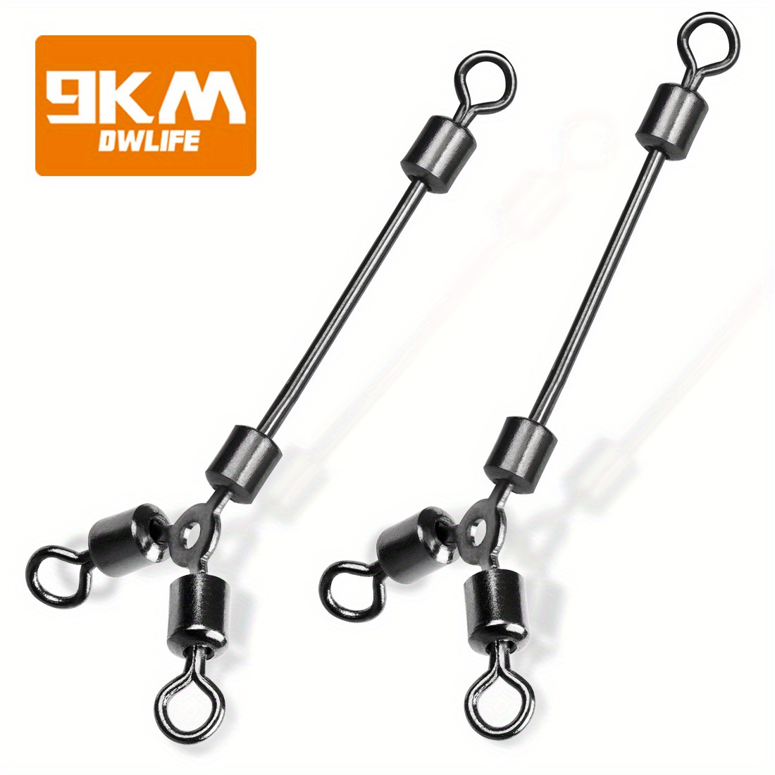 9km Stainless Steel 3 way Swivel Ring Fishing Line Hook - Temu