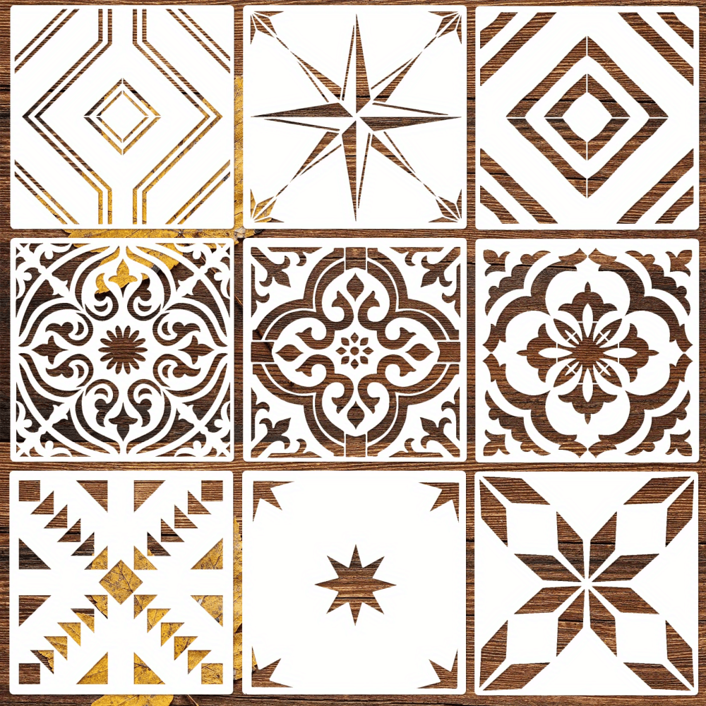 Aztec TILE STENCIL Home Decor TILE Pattern STENCIL Paint Walls Floors  Reusable