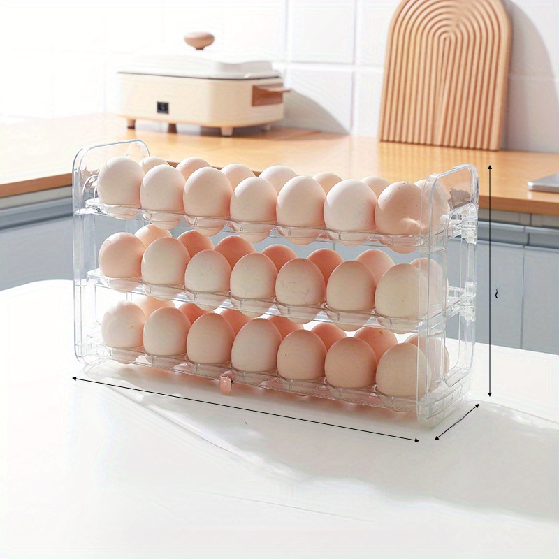 1pc Three-layer Egg Storage Holder For Refrigerator, Household Organizer  For Kitchen, Keeping Eggs Fresh