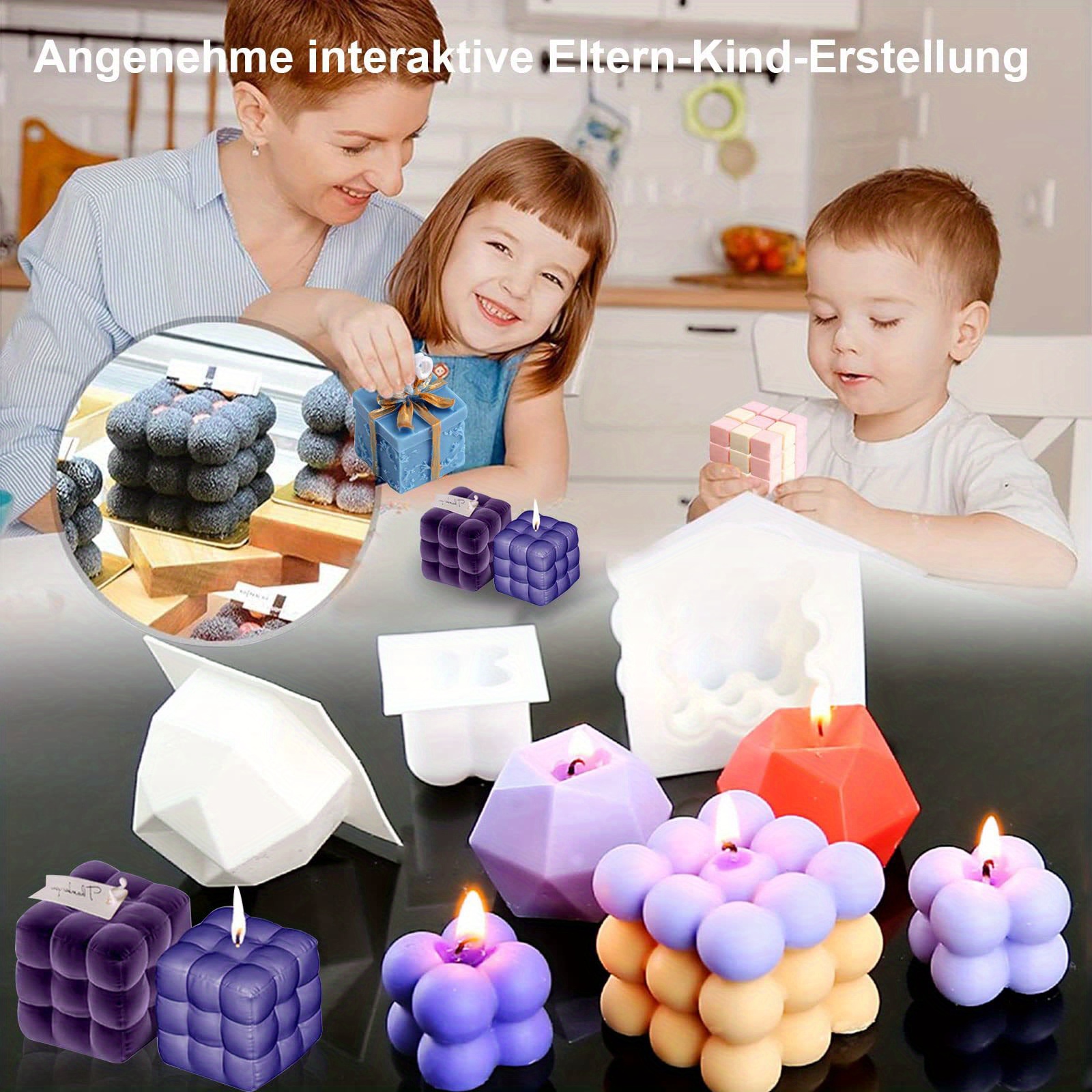 Silicone Candle Mold Set For Candle Making 3d Candle Molds Temu