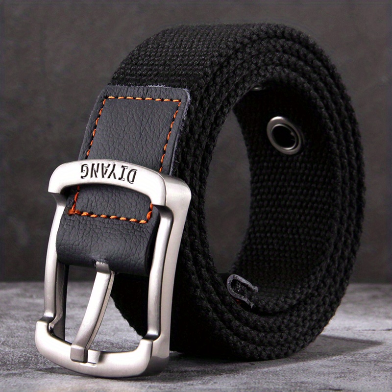 Image of Needle Canvas Belt For Men And Women, Casual Korean Style Work Pants Belt, Student Youth Thickened Denim Belt, Trendy