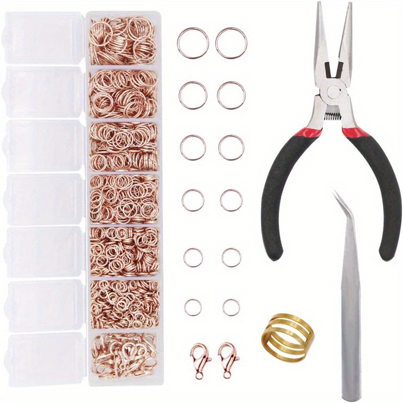 Open Jump Ring and Lobster Clasp Kit Jump Rings for Jewelry Making Supplies  and Necklace Repair, with Jump Ring Pliers