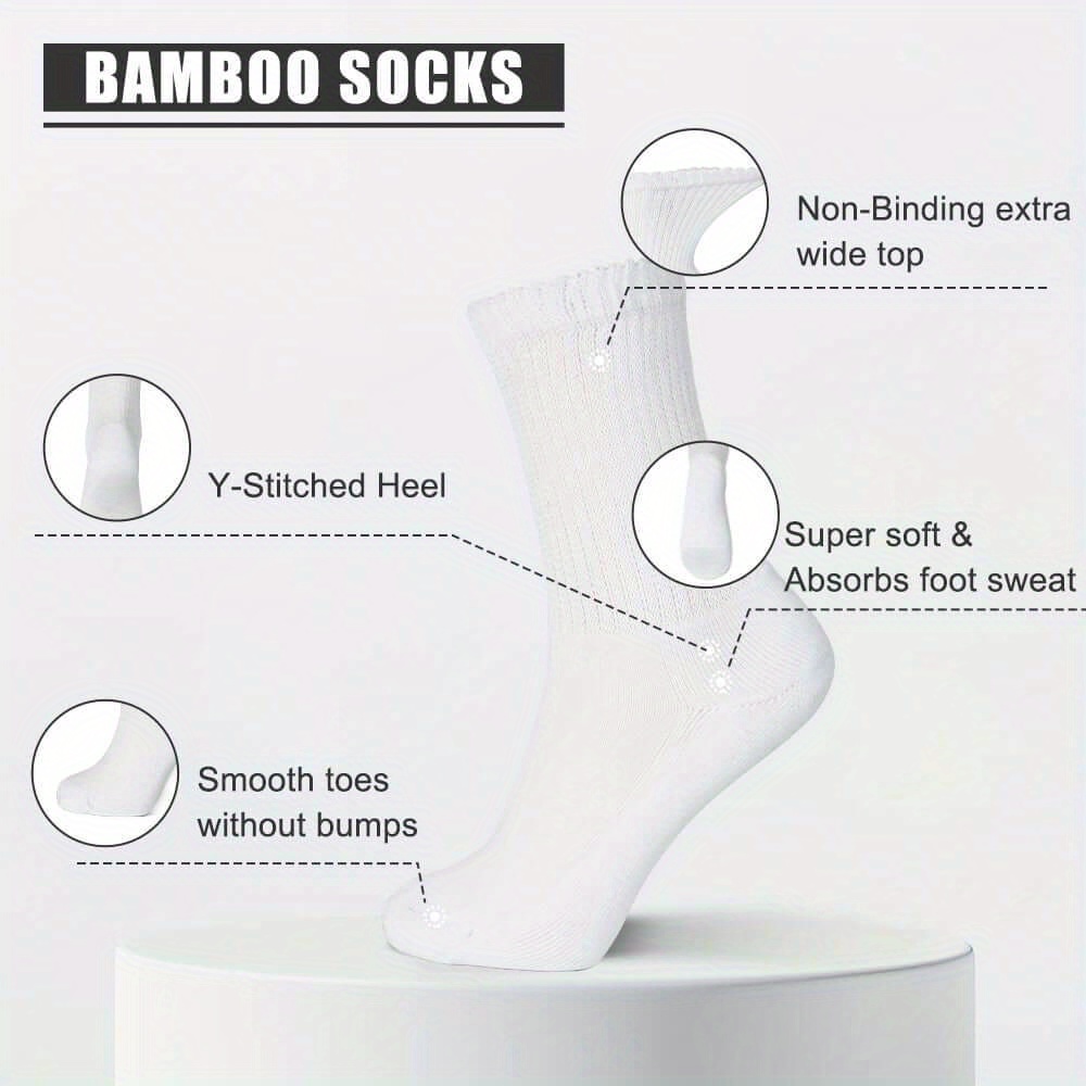 Diabetic Socks Bamboo Hospital Socks Non binding Extra Wide - Temu Canada