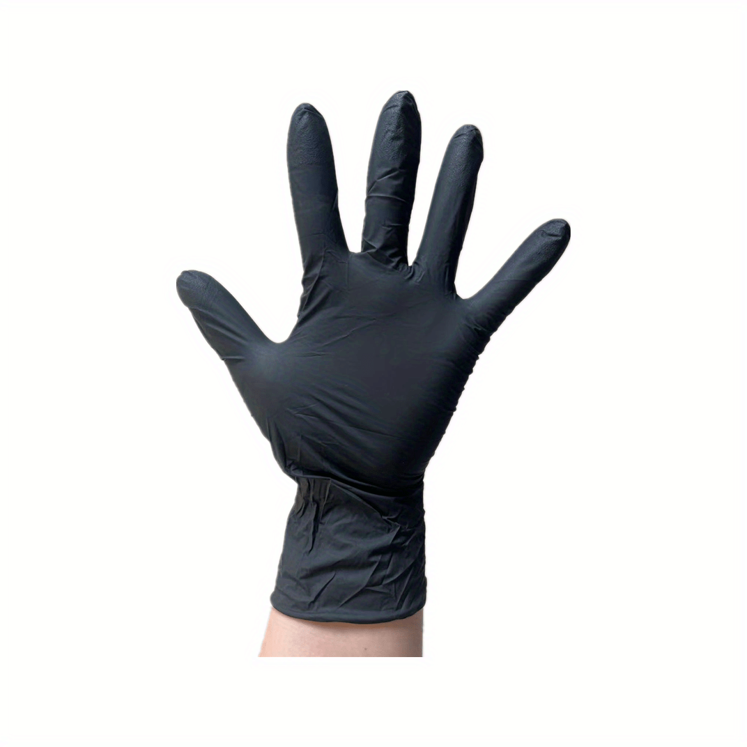 100pcs Guantes Negros Nitrilo 9 Pulgadas Sin Polvo Sin Látex - Temu