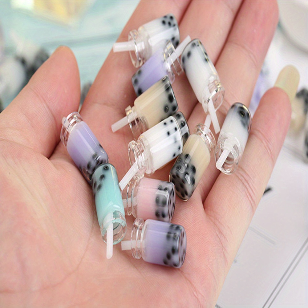 10pcs 8-30 Styles Mix Glass Bottles Milk Tea Cup Ball Earring Charms DIY Findings Keychain Bracelets Pendant for Jewelry Making,Temu