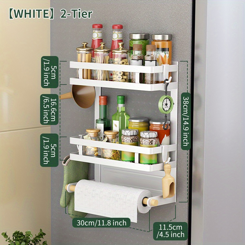 Magnetic Paper Towel Holder for Refrigerator with Storage Shelf, Kitchen  Orga