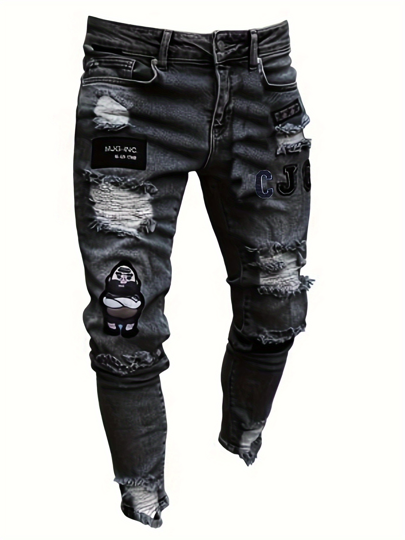 Black 2024 graphic jeans