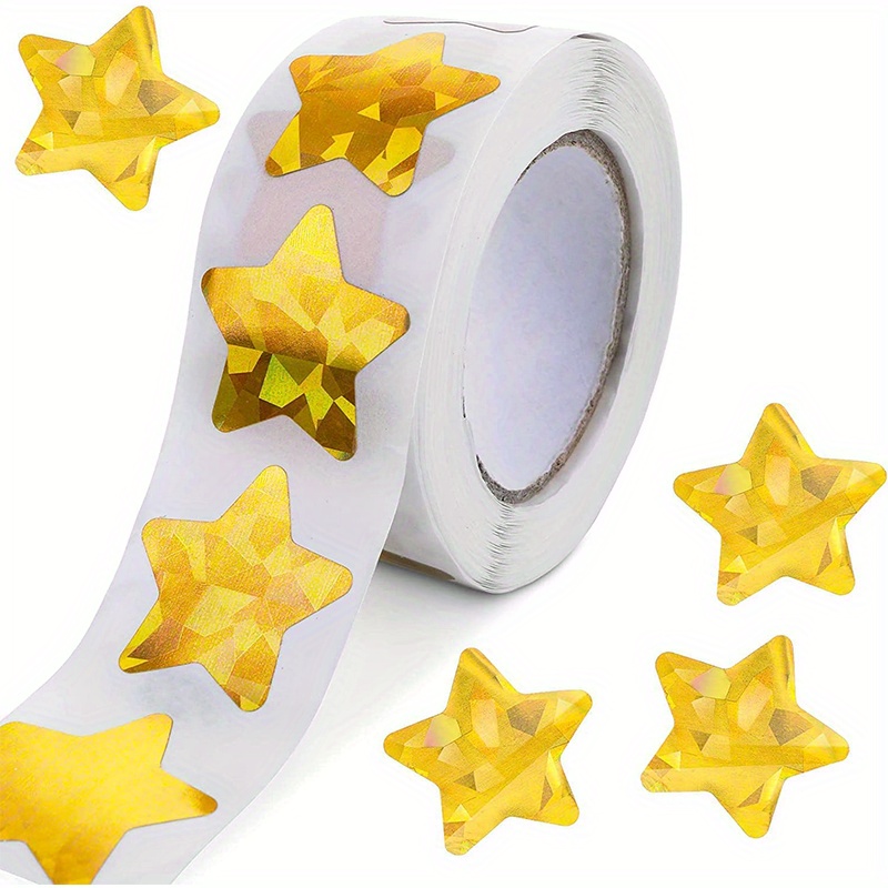 Glitter Stars Stickers, Adhesive Package Label