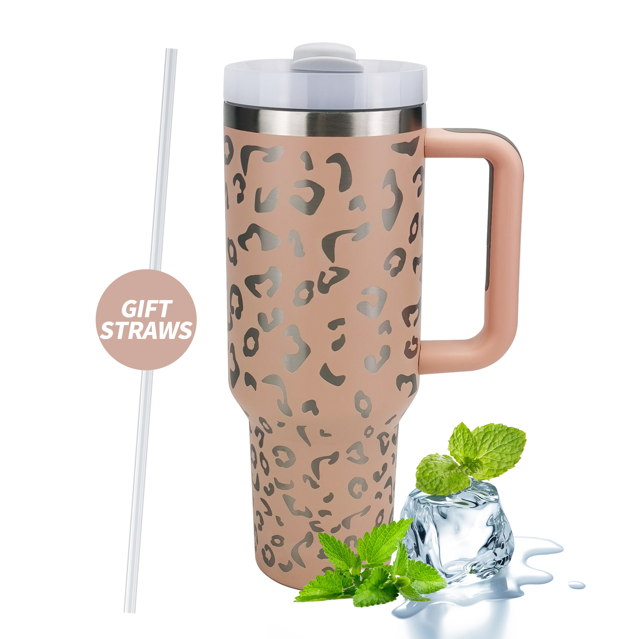 Leopard Print Water Bottle Double Vacuum Insulated Tumbler - Temu