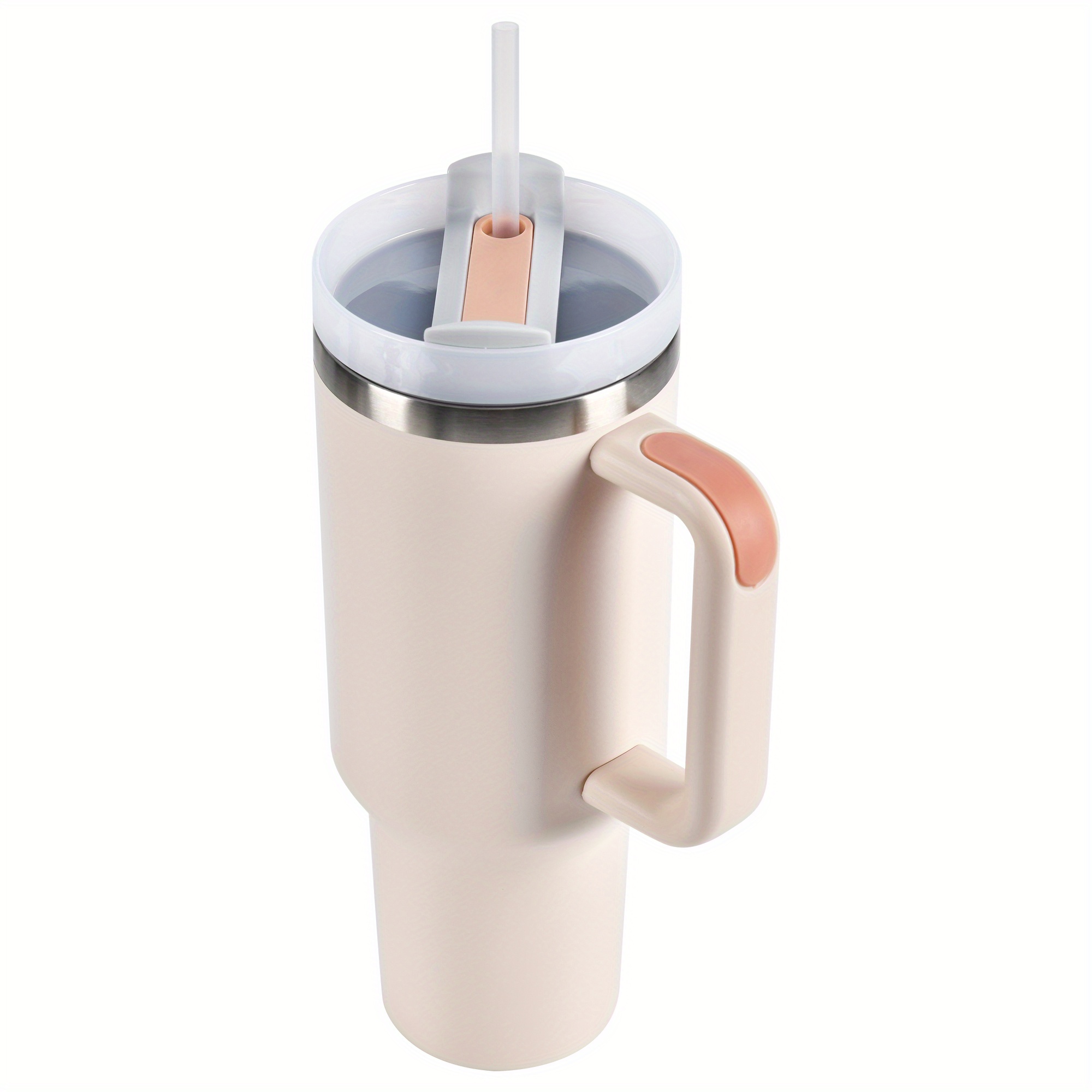 Mug Tumbler With Handle Insulated Tumbler With Lid And Straw Stainless  Steel Coffee Tumbler Thermal Cup For Car Office - Temu