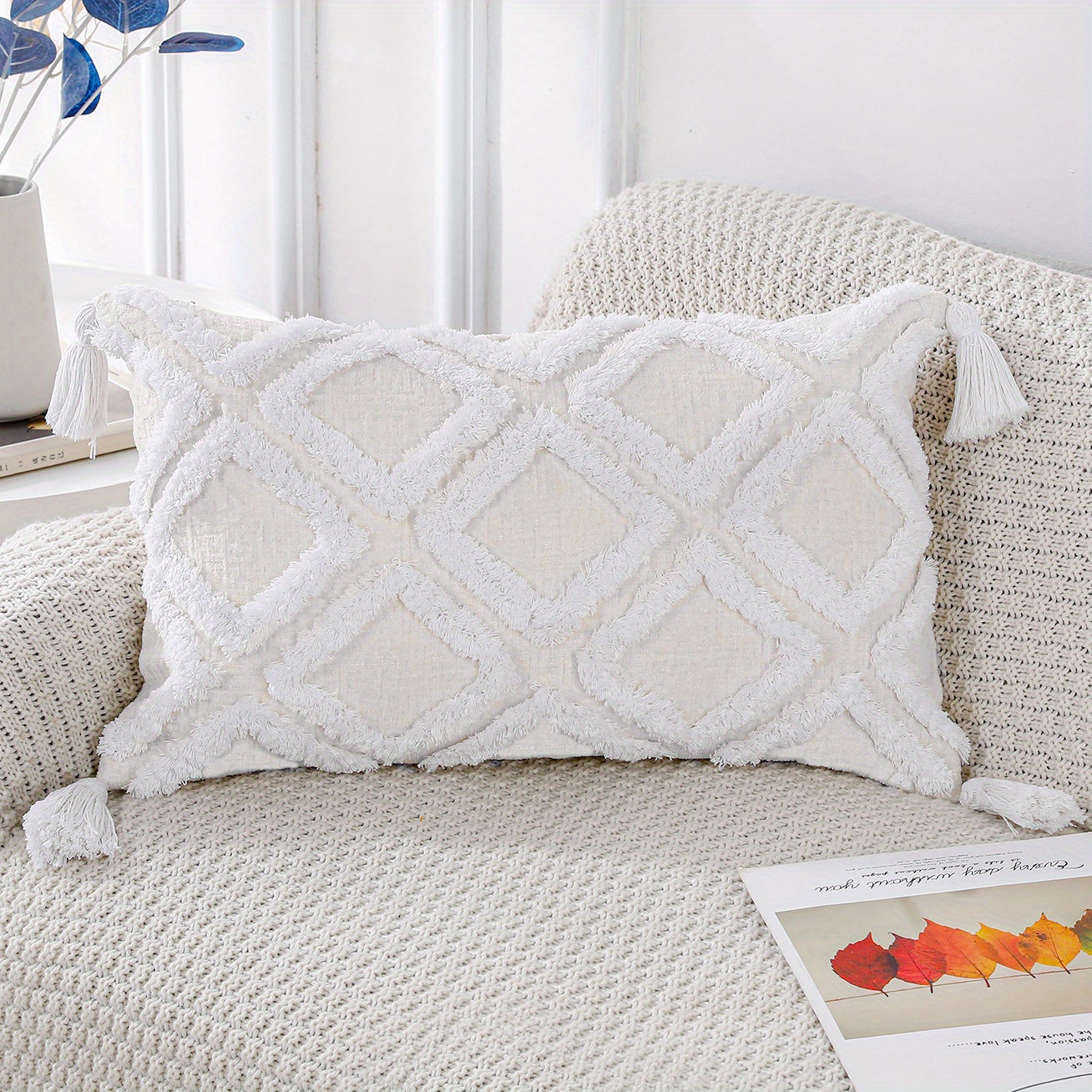 Trinity Boho Donut Tufted Chenille Decorative Throw Pillow Covers, 18 X 18  Inches : Target