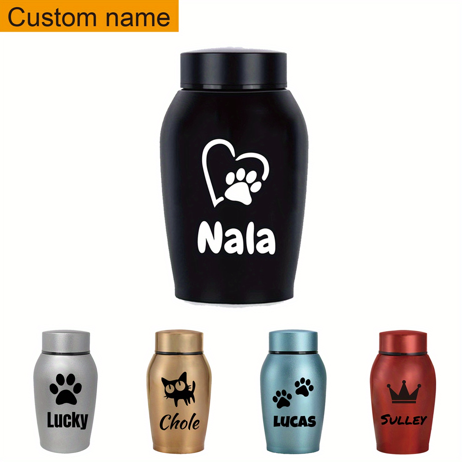 Personalized Pet Urn Thread Design On The Top Dog Urn Stainless Steel Material Cat Urns