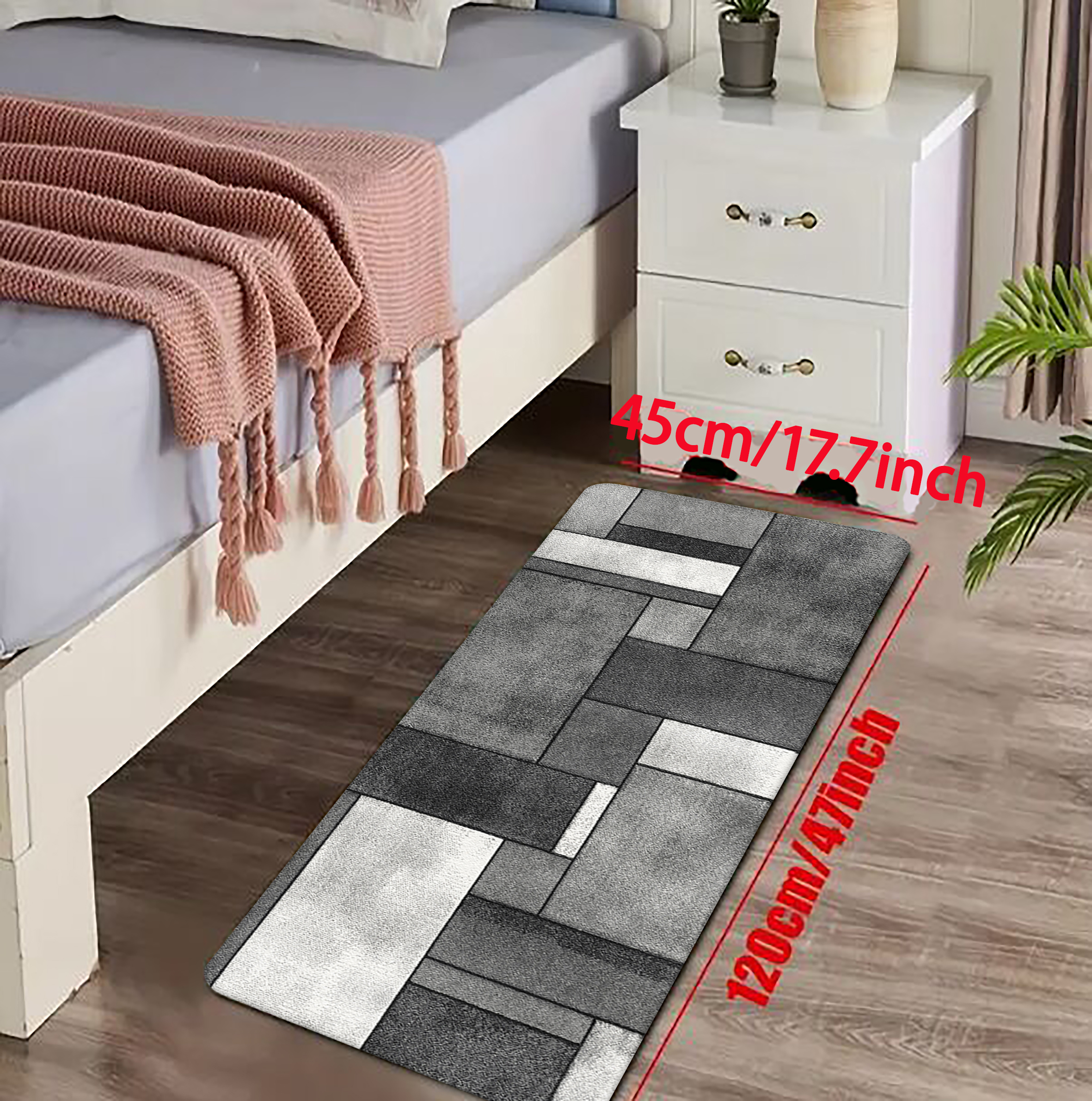 1pc geometric print kitchen mat non slip oil proof floor mat waterproof runner rug dirt resistant floor mat machine washable entrance doormat   room laundry bathroom sink water absorbing floor mat details 8