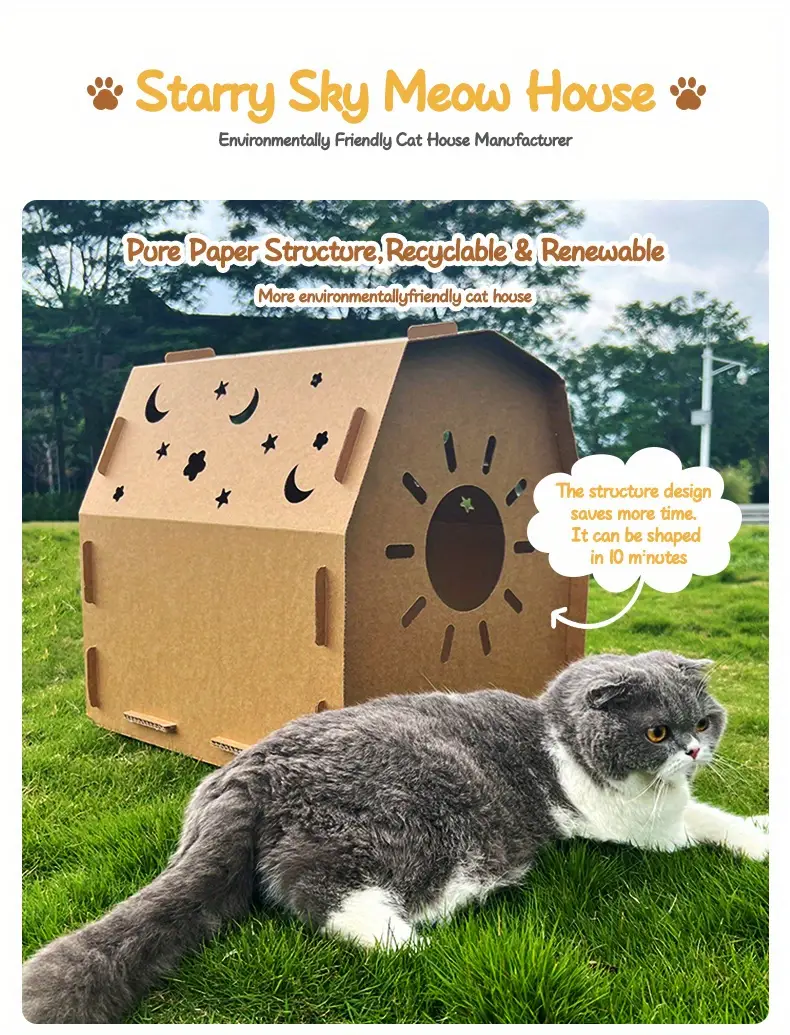 pet supplies paper cat house cat scratching house diy cat plaything cat scratch cardboard cat toy cat scraper details 0