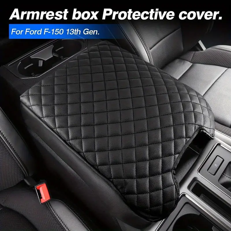 Premium Leather Armrest Cover Ford F150 2015 2020 Custom Fit - Temu