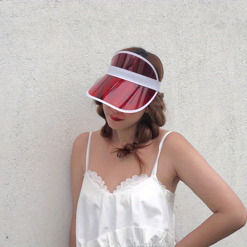 Candy PVC Visor Hat UV Protection Lightweight Sun Hat for Women