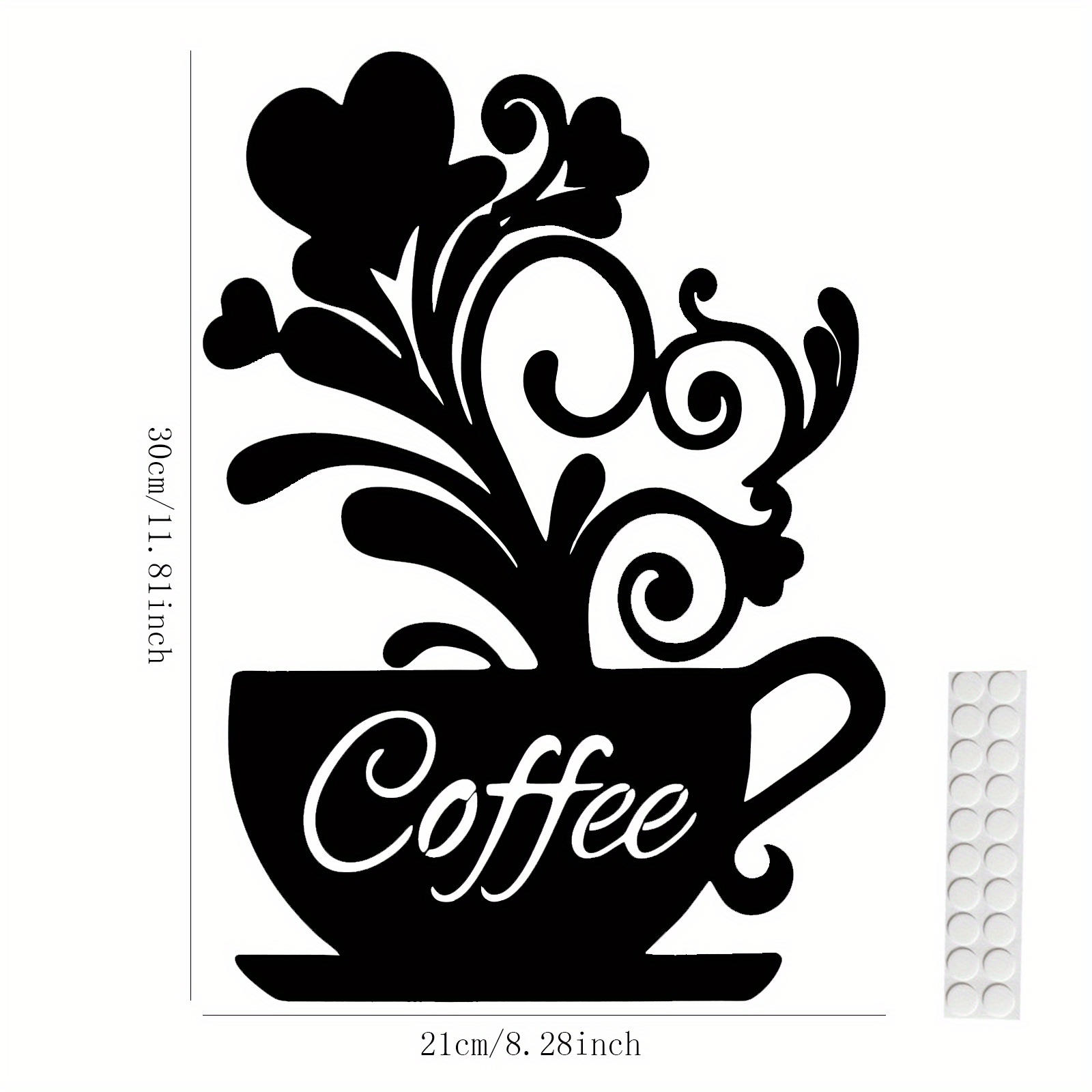 Metal Coffee Cup Silhouette Wall Decor Modern Hanging Wall - Temu