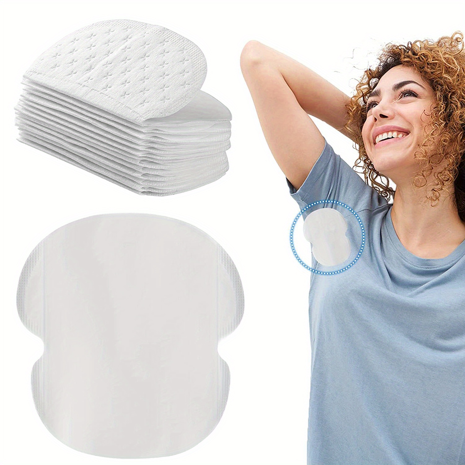 Underarm Sweat Pads, Armpit Sweat Pads for Women and Men 【100  Packs】,Premium Sweat Shield Fight Hyperhidrosis,Disposable Underarm Pads  for Sweating