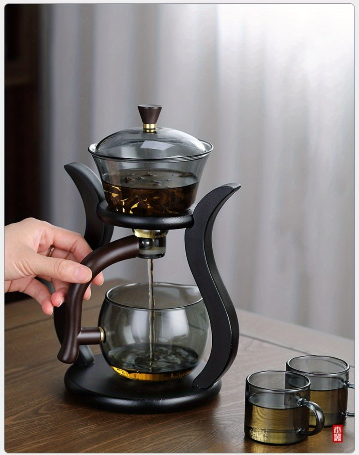 Lazy Kung Fu Glass Tea Set Semi Automatic Drip With Infuser - Temu