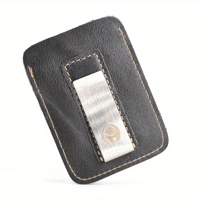 Men's Leather Wallet with Elephant Money Clip