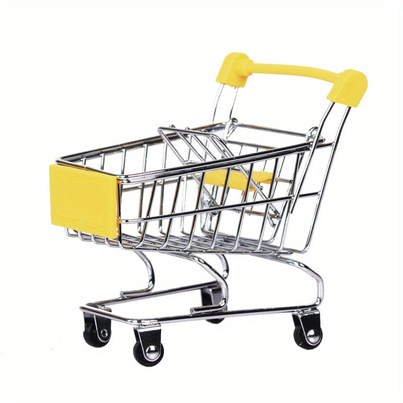Toyvian Mini carrito de compras carrito de supermercado, carrito de  compras, carrito de almacenamiento, juguetes de simulación, soporte para  lápices