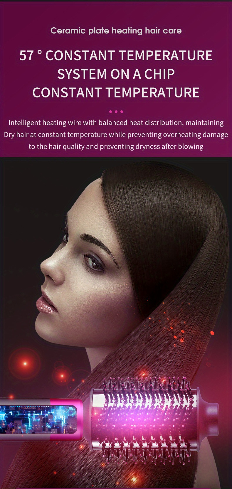 negative ion straight hair comb artifact does not hurt hair dual use straight curling iron multifunctional detachable comb head hair styling hair dryer comb details 9