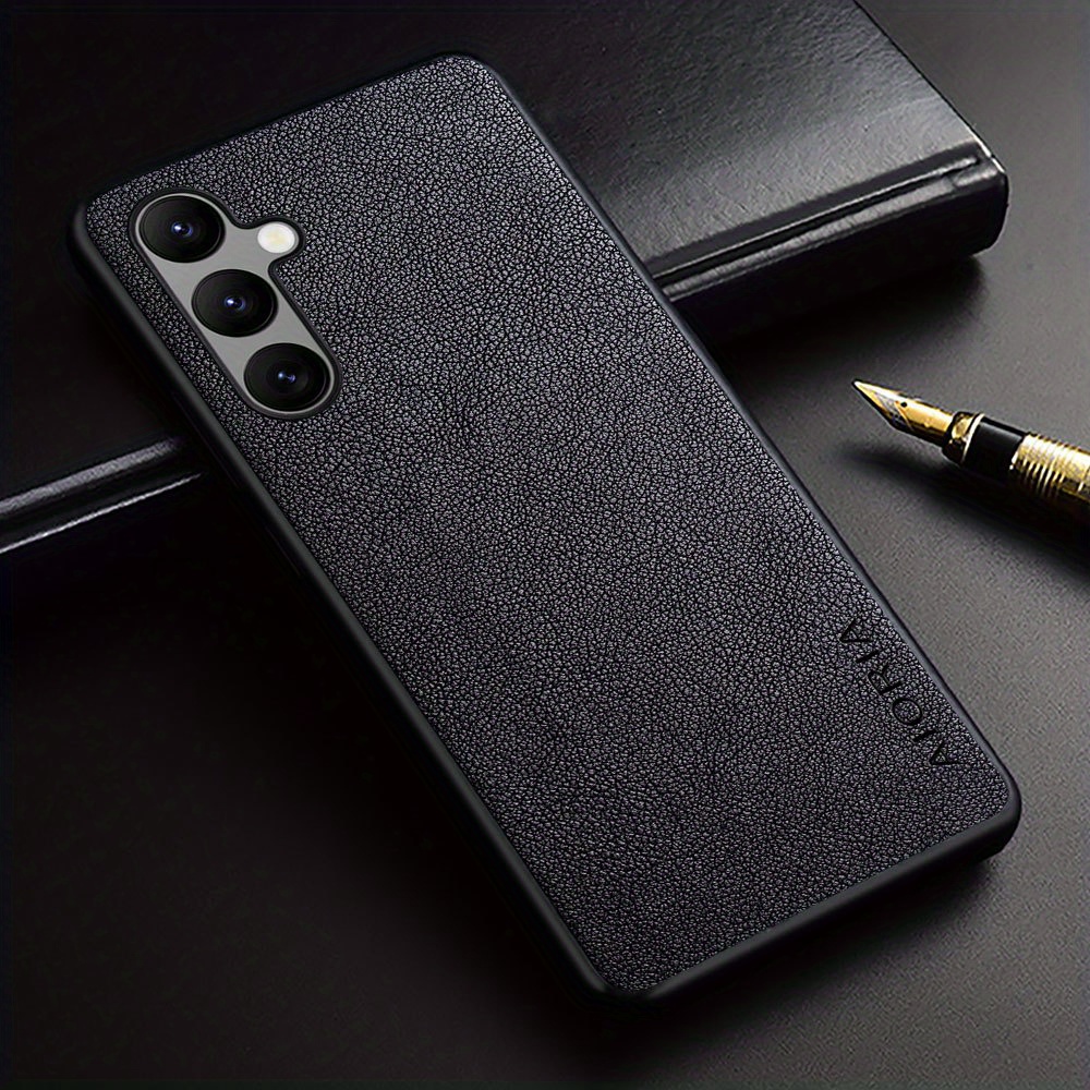 Premium Pu Leather Phone Cover Retro Design Full Protective - Temu