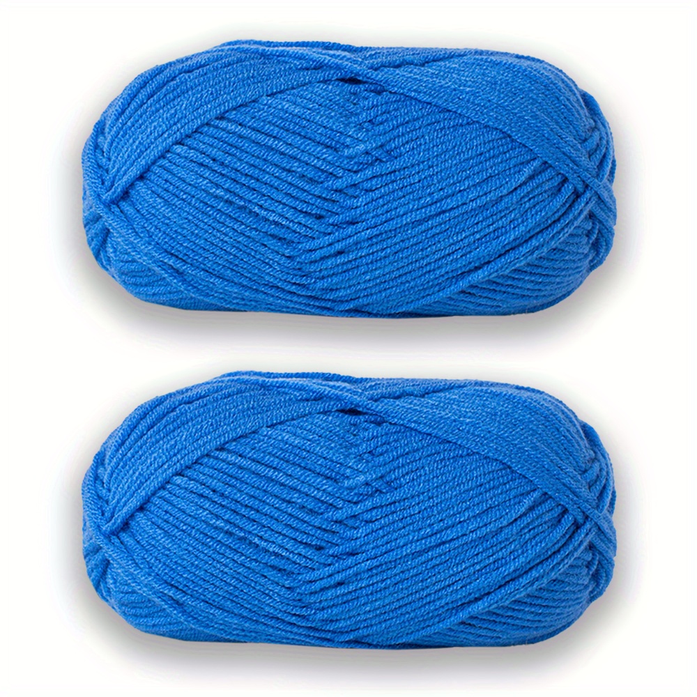 PRINOZ Crochet Yarn - 2PCS 1.76oz 4-Strand 142yds Acrylic Bulk Yarn for  Crocheting and Knitting Handmade Products (Silver Grey)