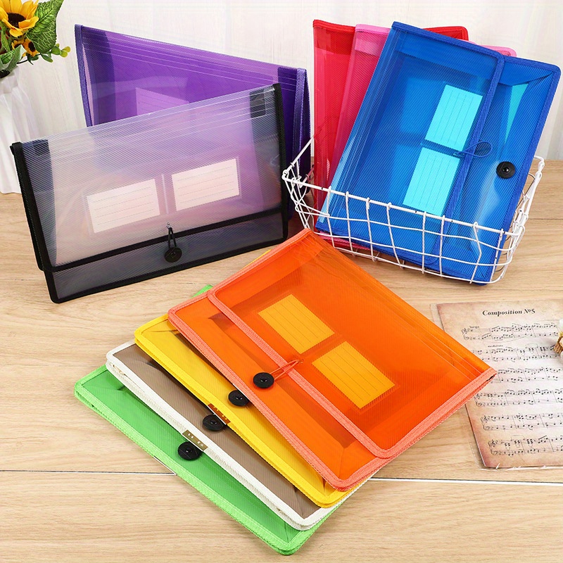 Rainbow Color File Bag Folder Plastic Expanding File Folder Temu