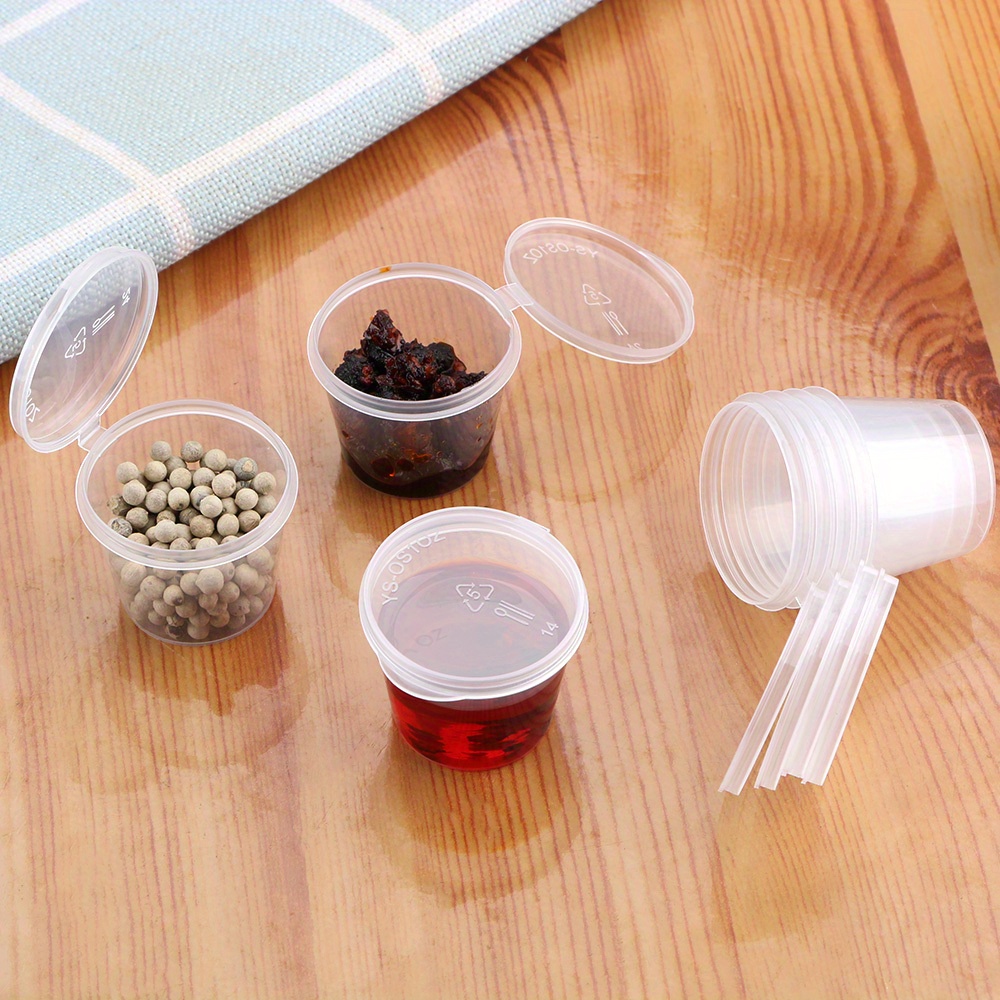 100 Disposable Sauce Cups Plastic Vinegar Box Spicy Oil Slime Trial Box Cup  Packing Seasoning D4Y6