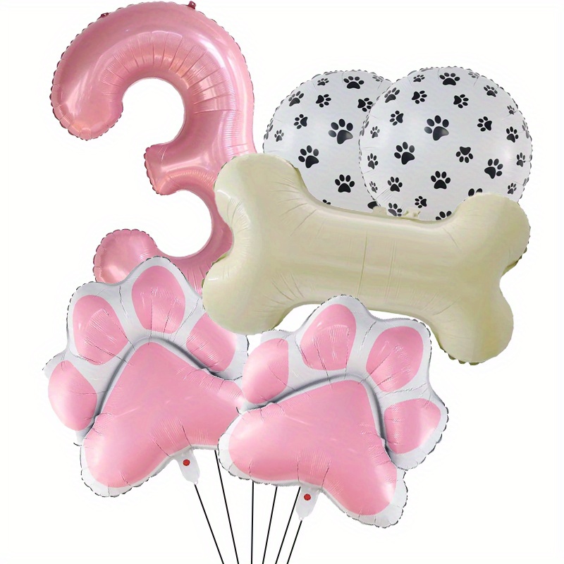 46 Pieces Dog Themed Balloons Decoration Include 3 Bone Foil Balloons 3 Dog  Paw Print Helium Balloons 40 Dog Paw Print Latex Balloon and Colorful