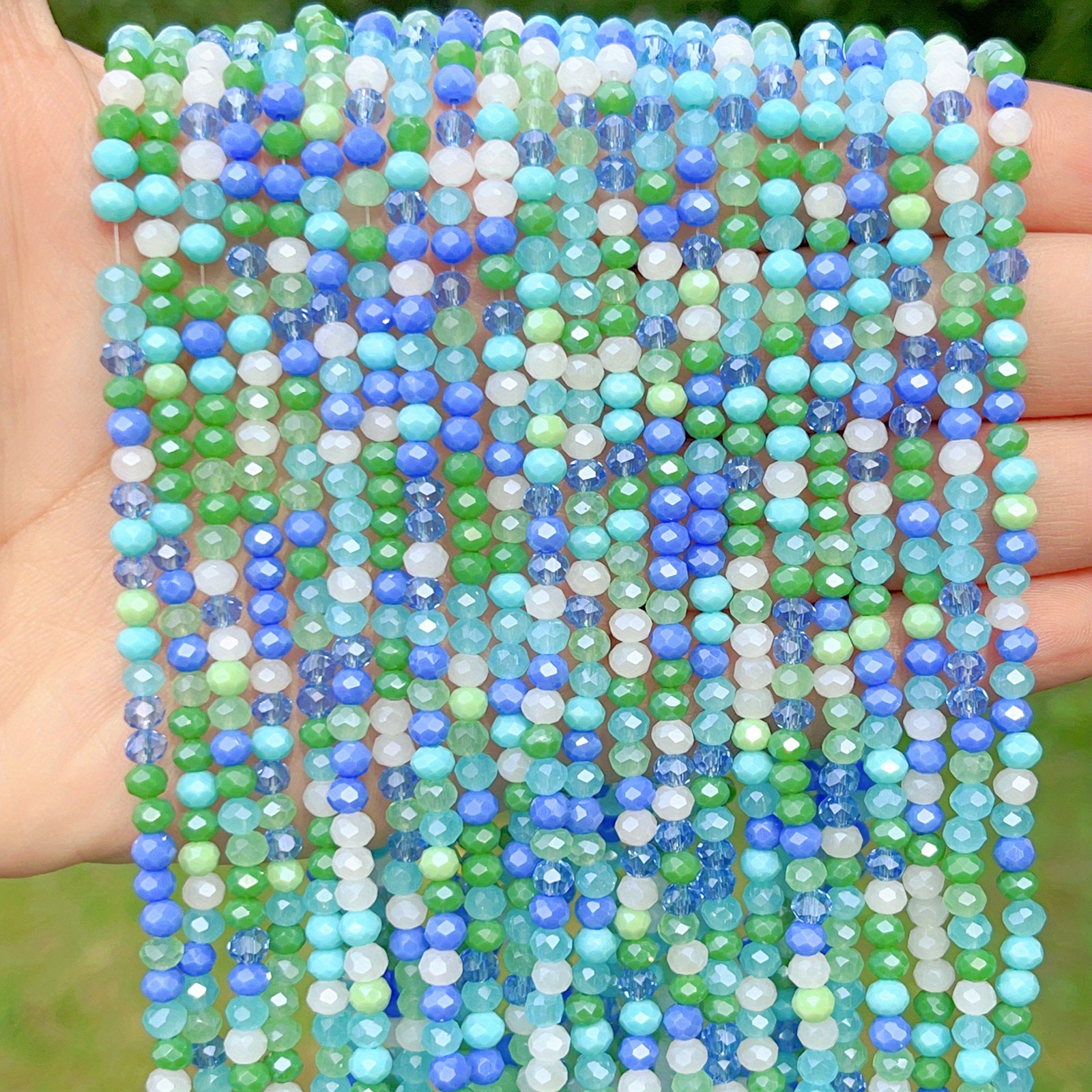 3mm Glass Faceted Beads, Green Glass Beads, Bracelet Beads, Seed Beads, Ab  Color Coated, Jewelry Beads 