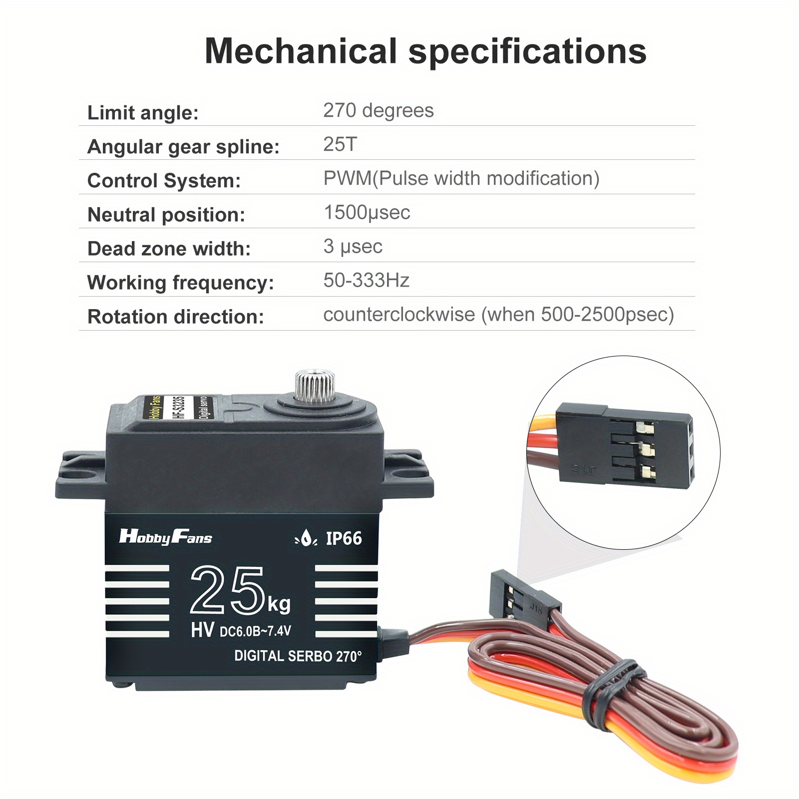 25kg High Torque Waterproof Metal Gear Servo 25t Servo Horn Perfect Rc