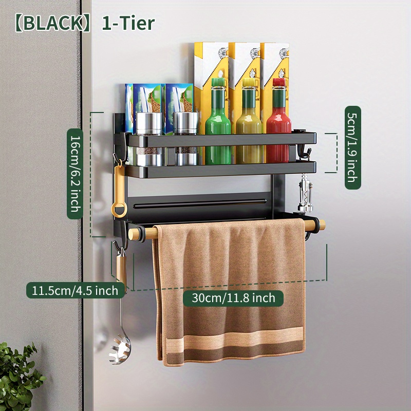 Magnetic Paper Towel Holder for Refrigerator with Storage Shelf, Kitchen  Orga