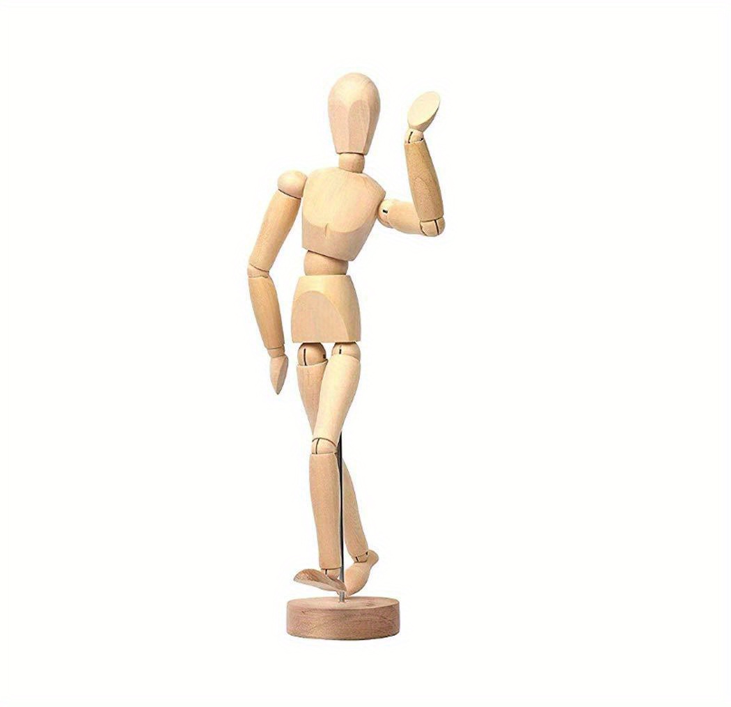 Wooden Mannequin Artist Drawing Model Jointed Figure Human Form w/ Stand 13