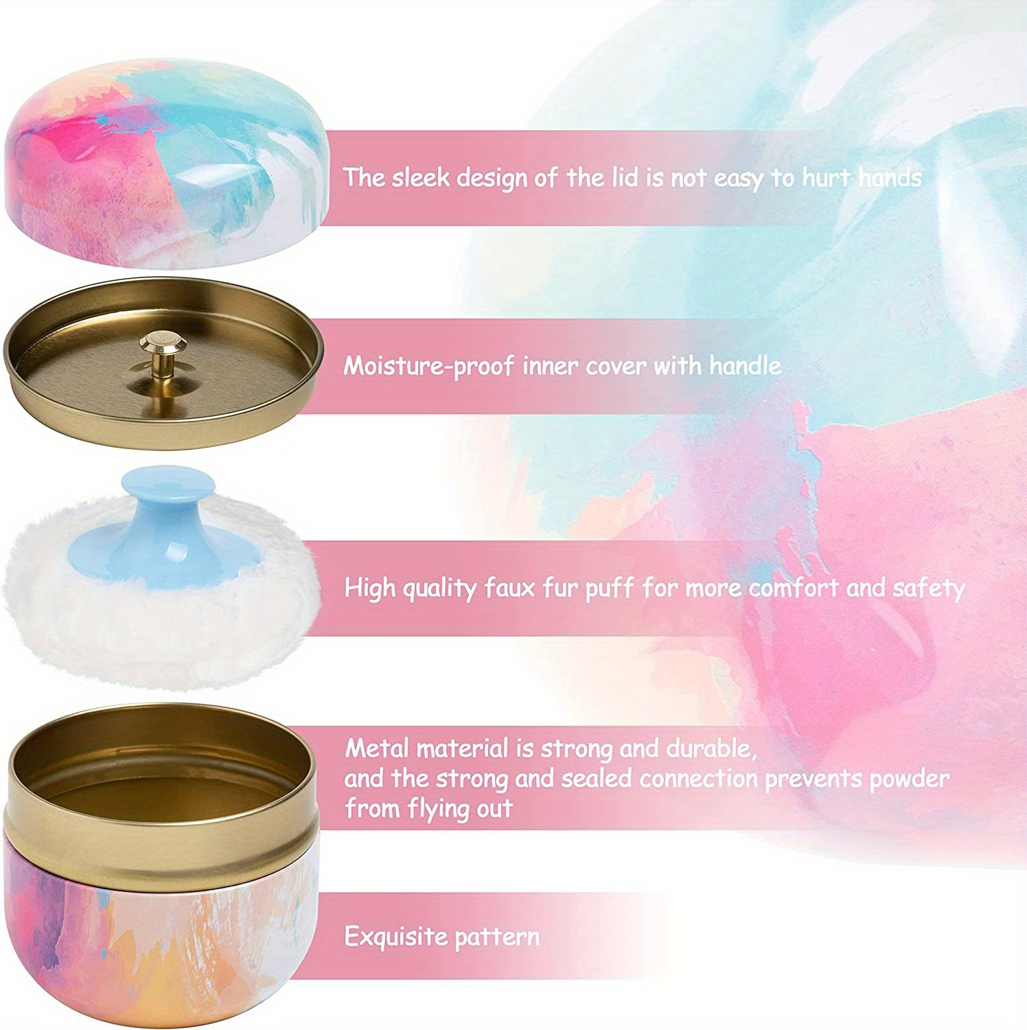 Travel friendly Powder Puff Container Perfect Bath Body Care Temu