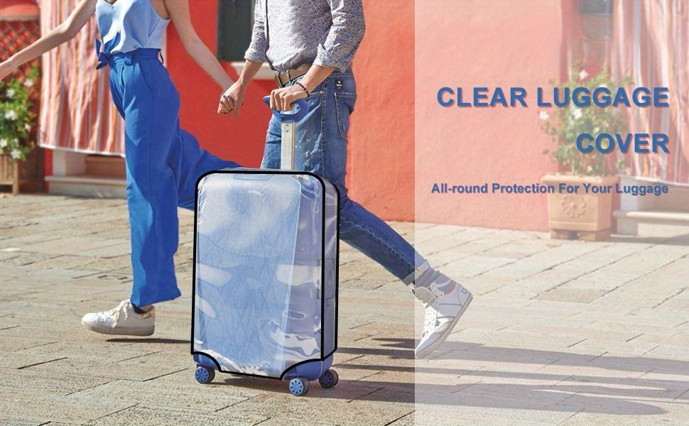 Jexine 4 protectores de PVC transparente para maleta, 4 tamaños, protector  de equipaje de viaje transparente, funda gruesa de equipaje de 18/20/24/28