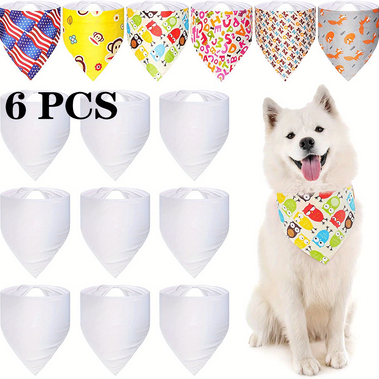 Sublimation Pet Bandana Heat Transfer Washable Triangle Dog Scarf Sublimation Blank Diy Triangle Dog Bib Heat Press Pet Triangle Bibs Accessories For Dogs Puppy Cats