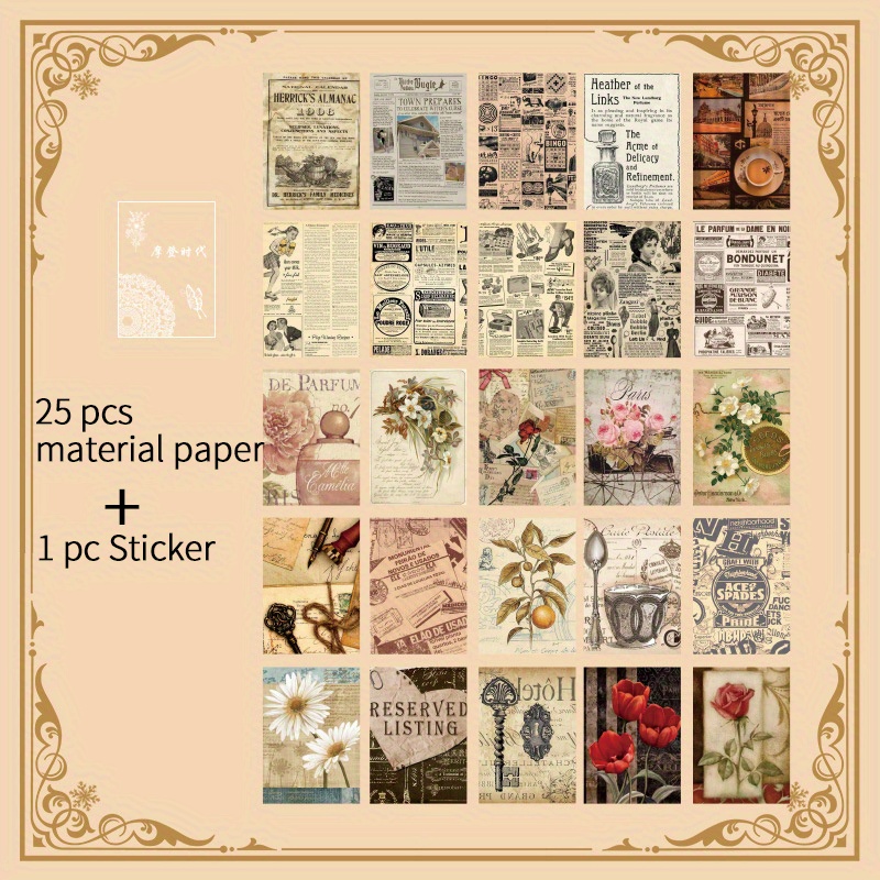 Vintage Retro Labels Stickers Perfect For Scrapbooking Junk - Temu