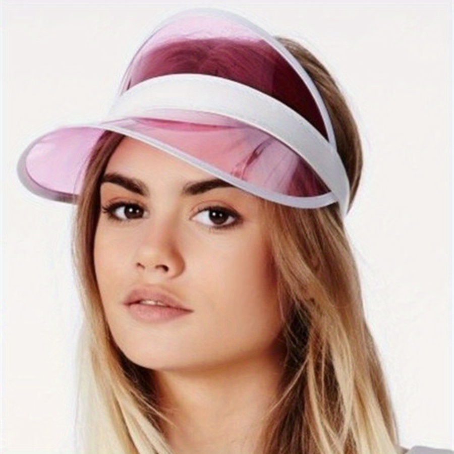 Candy PVC Visor Hat UV Protection Lightweight Sun Hat for Women