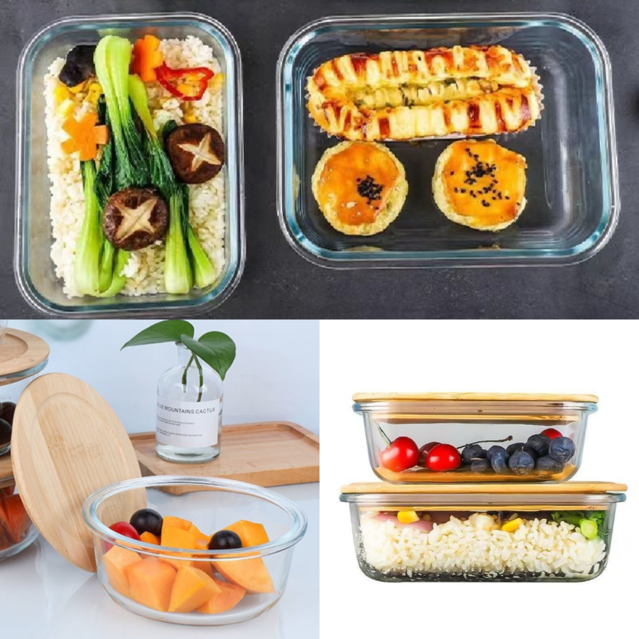 1pc Glass Bento Box, Children And Students Divided Sealed Fruit Box Salad  Box, Microwave Oven Heating Bento Box , Kids School Office Bento Box, Glass  Food Storage Containers With Lids,Back to School